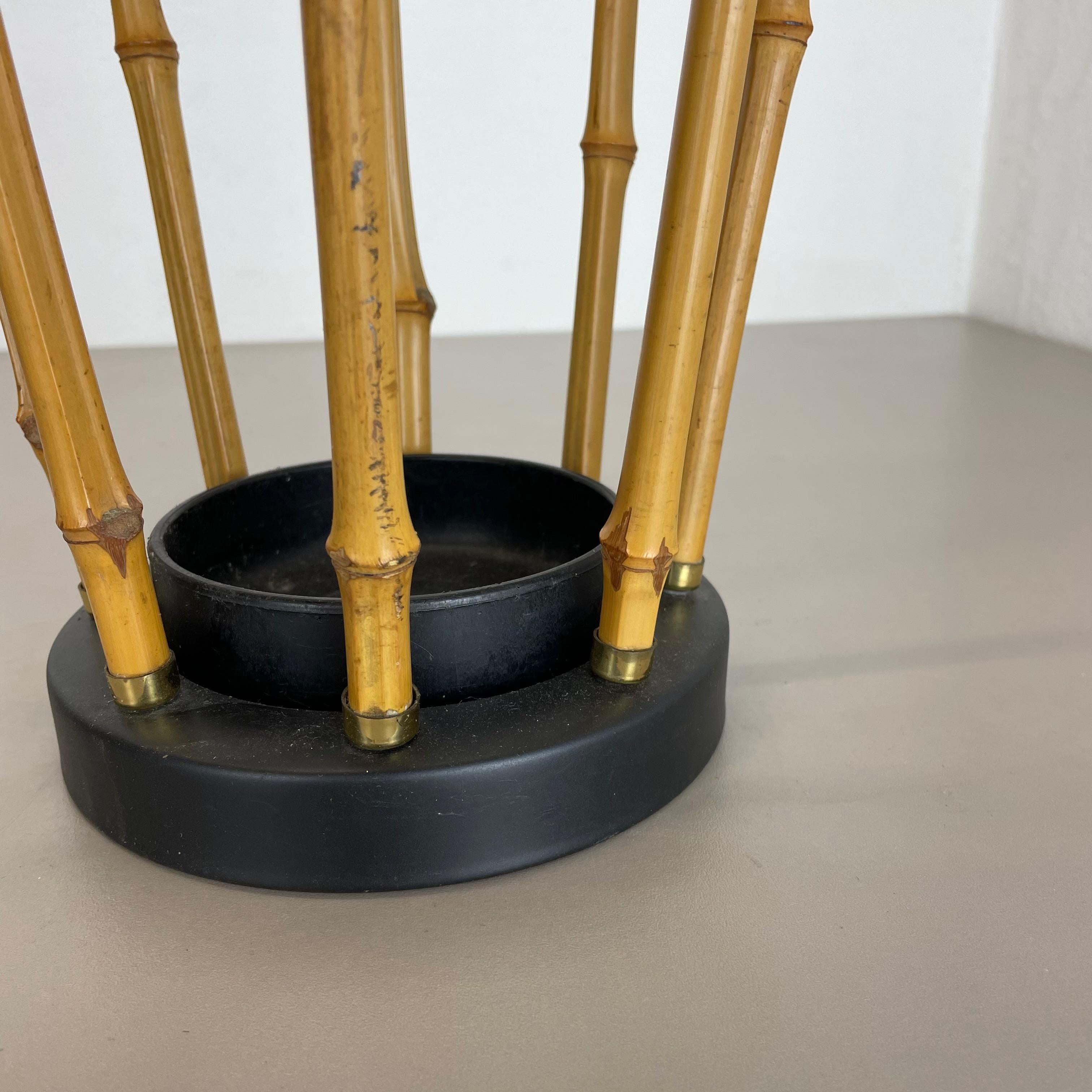 Midcentury Metal and Bamboo Auböck style Umbrella Stand, Germany, 1950s 1