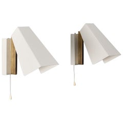 Midcentury Metal and Brass Wall Lamps Unknown, Scandinavia, 1950s