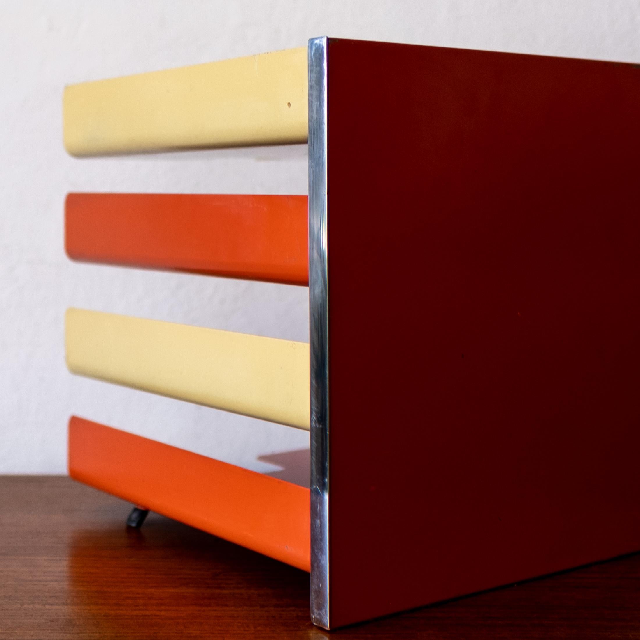 Midcentury Metal and Chrome Letter Tray, 1960s In Good Condition In San Diego, CA