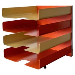 Midcentury Metal and Chrome Letter Tray, 1960s