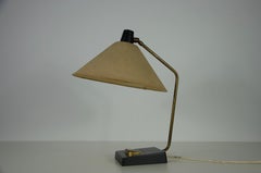 Midcentury Metal and Fabric Shade Table Lamp by Temde, 1960s