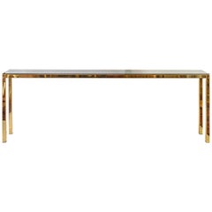 Midcentury Metal and Glass Console Table, by Belgo Chrome