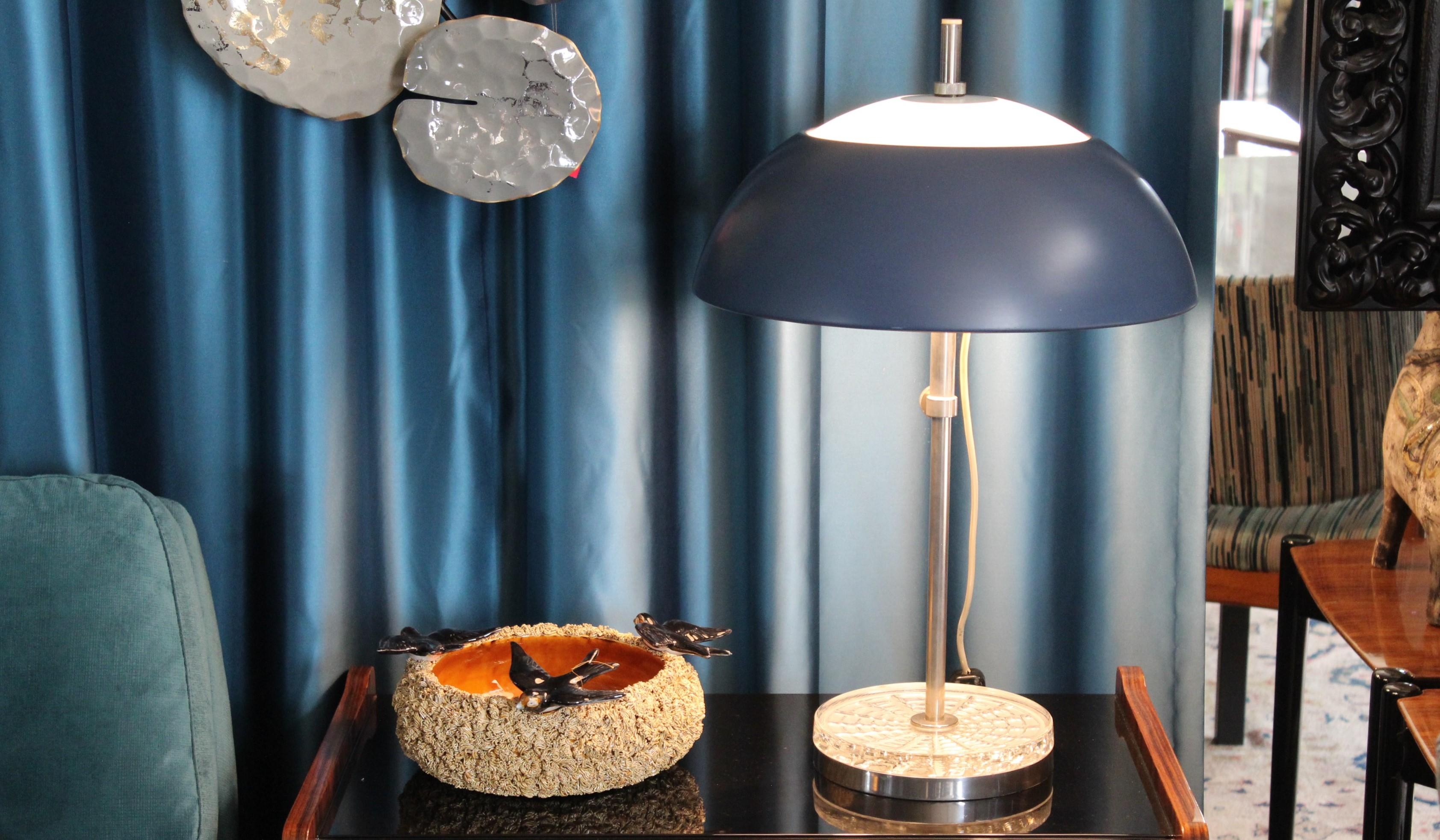 Midcentury Metal and Glass Finn Juhl Table Lamp, 1965 3