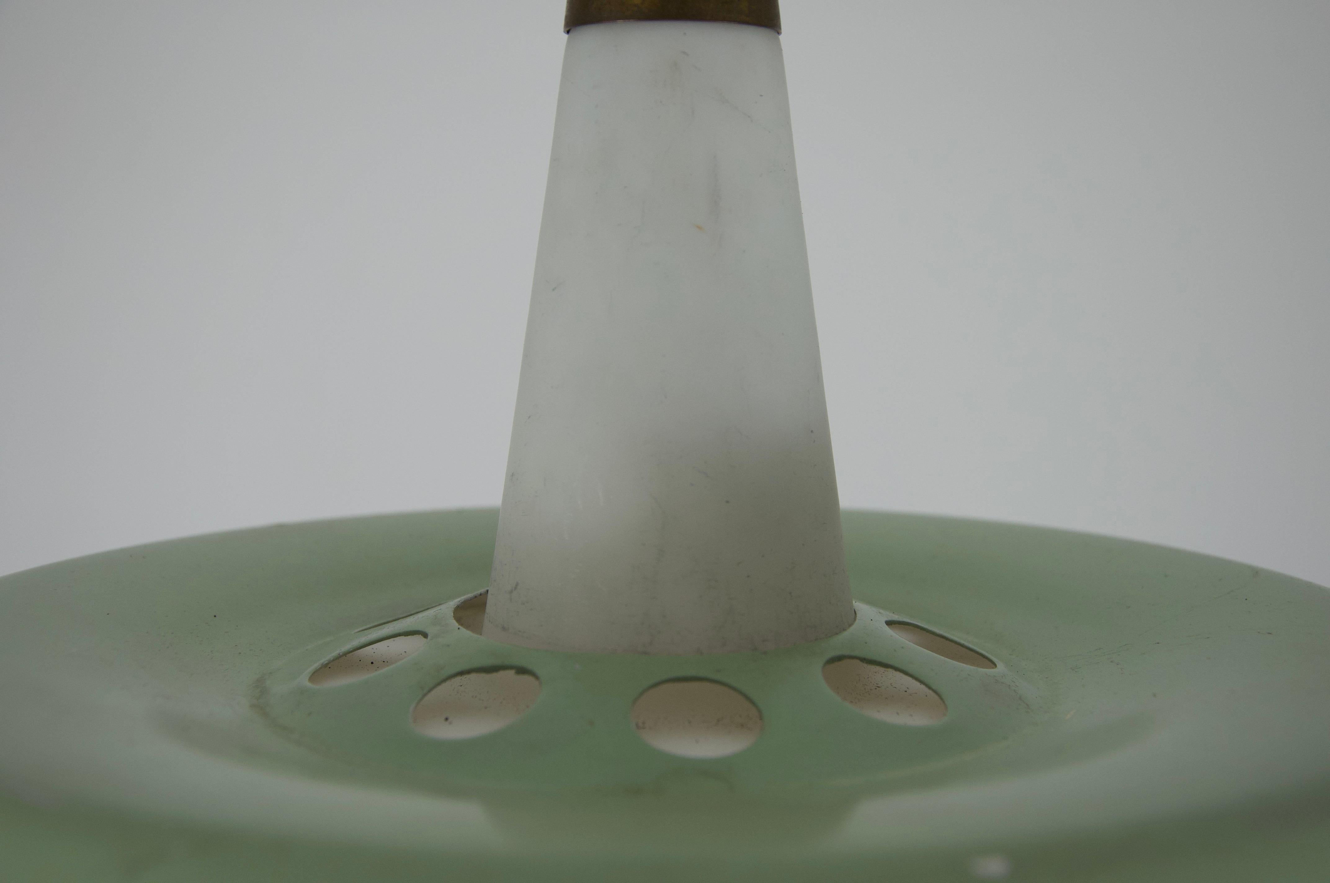 Lampe suspendue en métal et verre du milieu du siècle, 1960, Italie en vente 7
