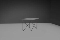 Midcentury Metal and Glass Table by Airborne, France, 1950s