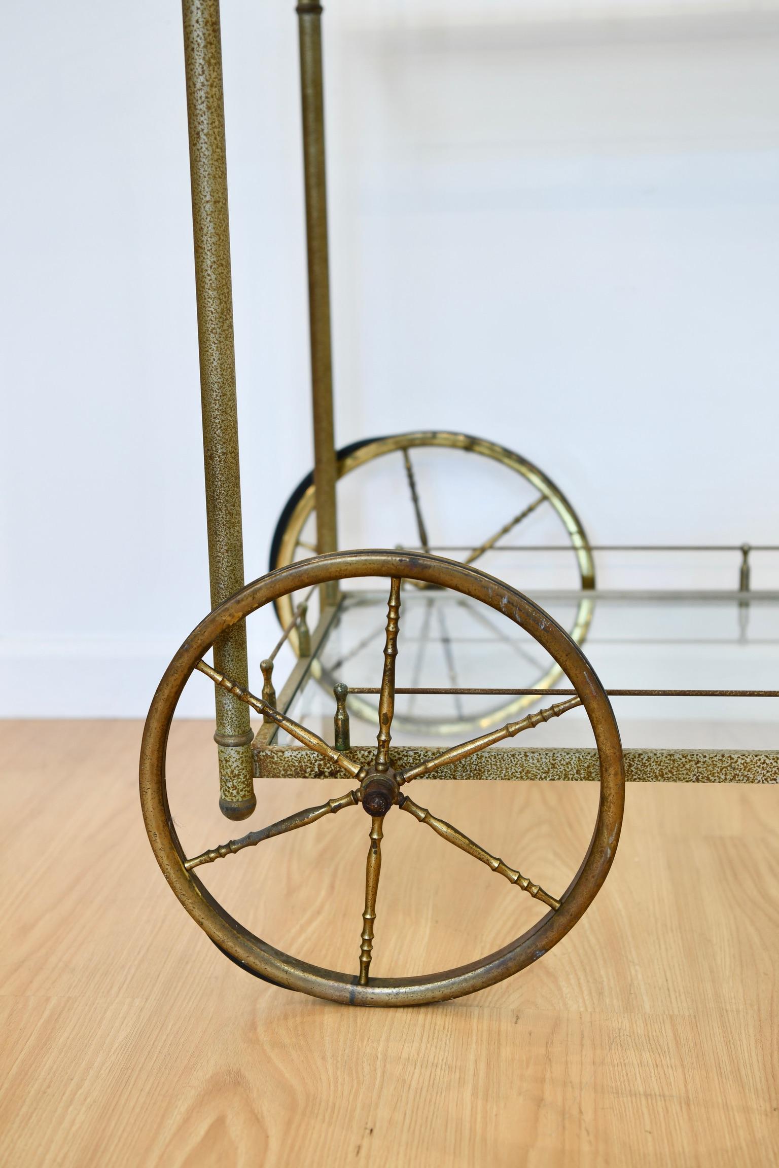 Midcentury Metal Bar Cart For Sale 4