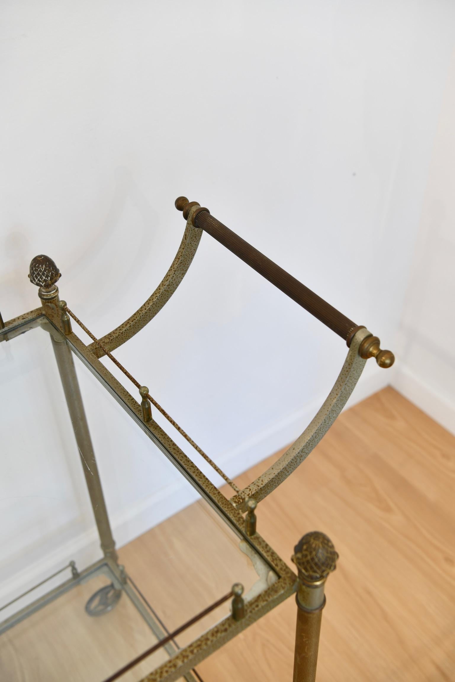 Midcentury Metal Bar Cart For Sale 1