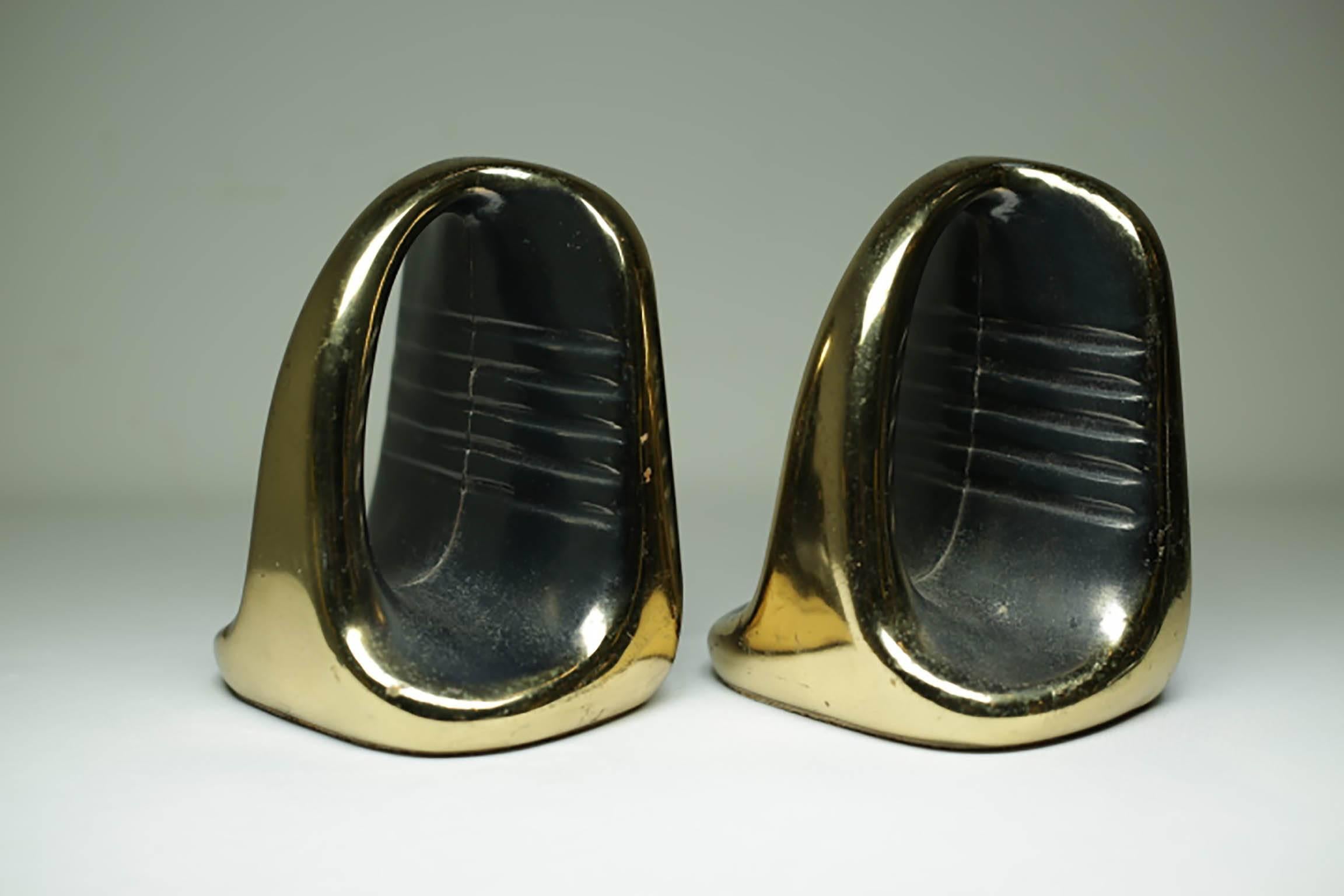 Pair of metal bookends, circa 1960s. Very light not solid.