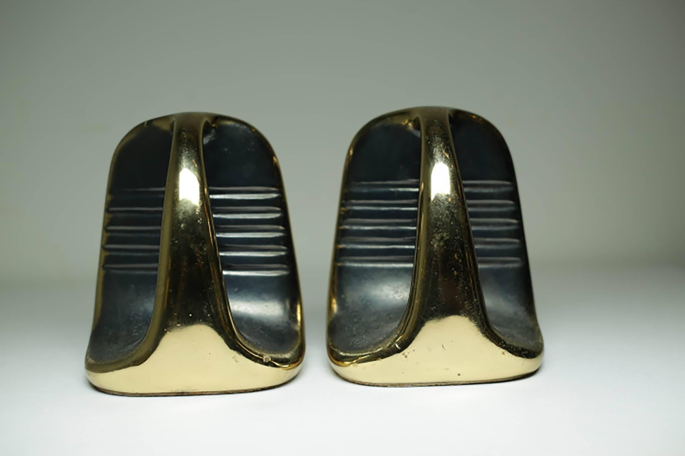 Mid-Century Modern Midcentury Metal Bookends in the Style of Ben Seibelm, circa 1960s