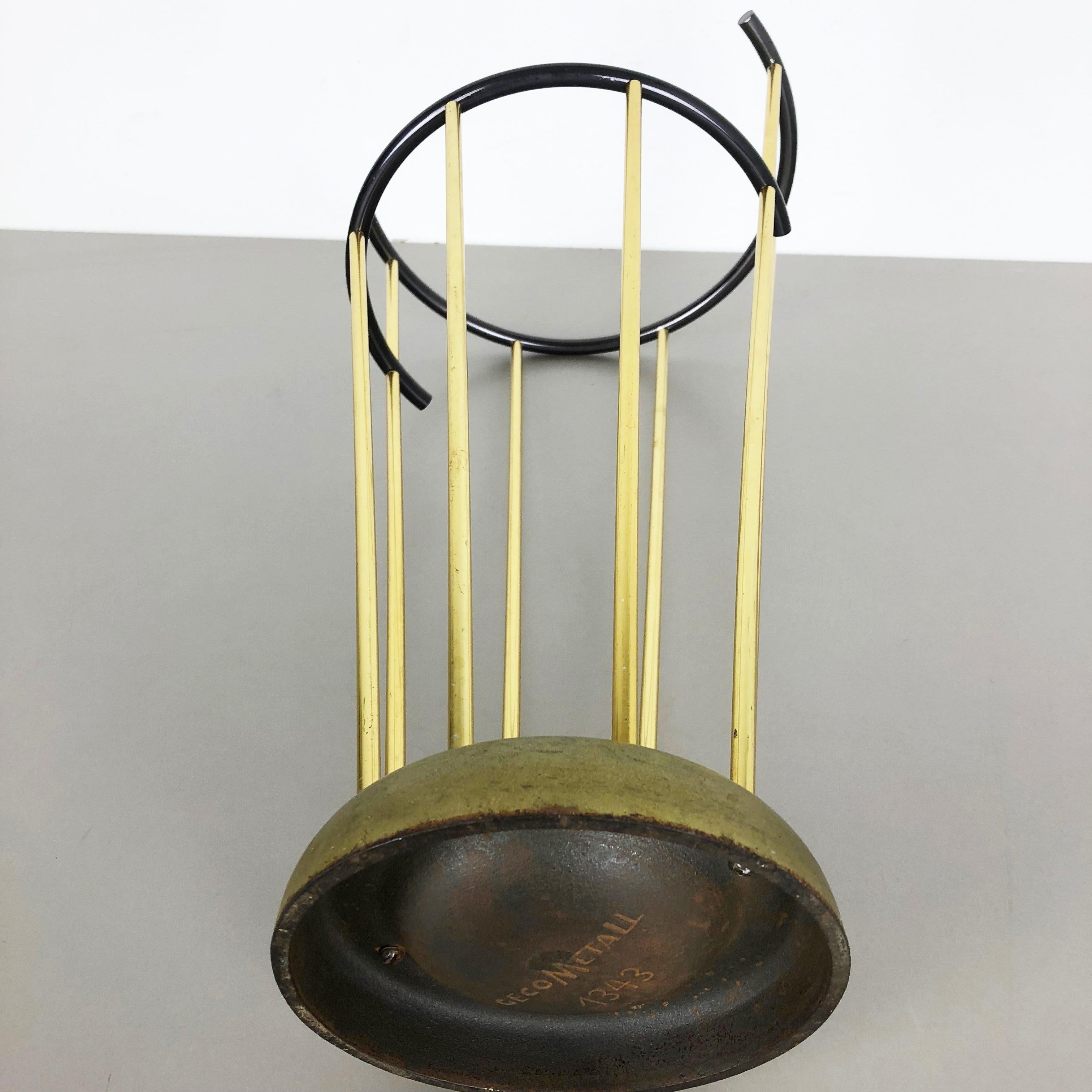 Midcentury Metal Brass Hollywood Regency Umbrella Stand by GECO, Germany, 1950s 7