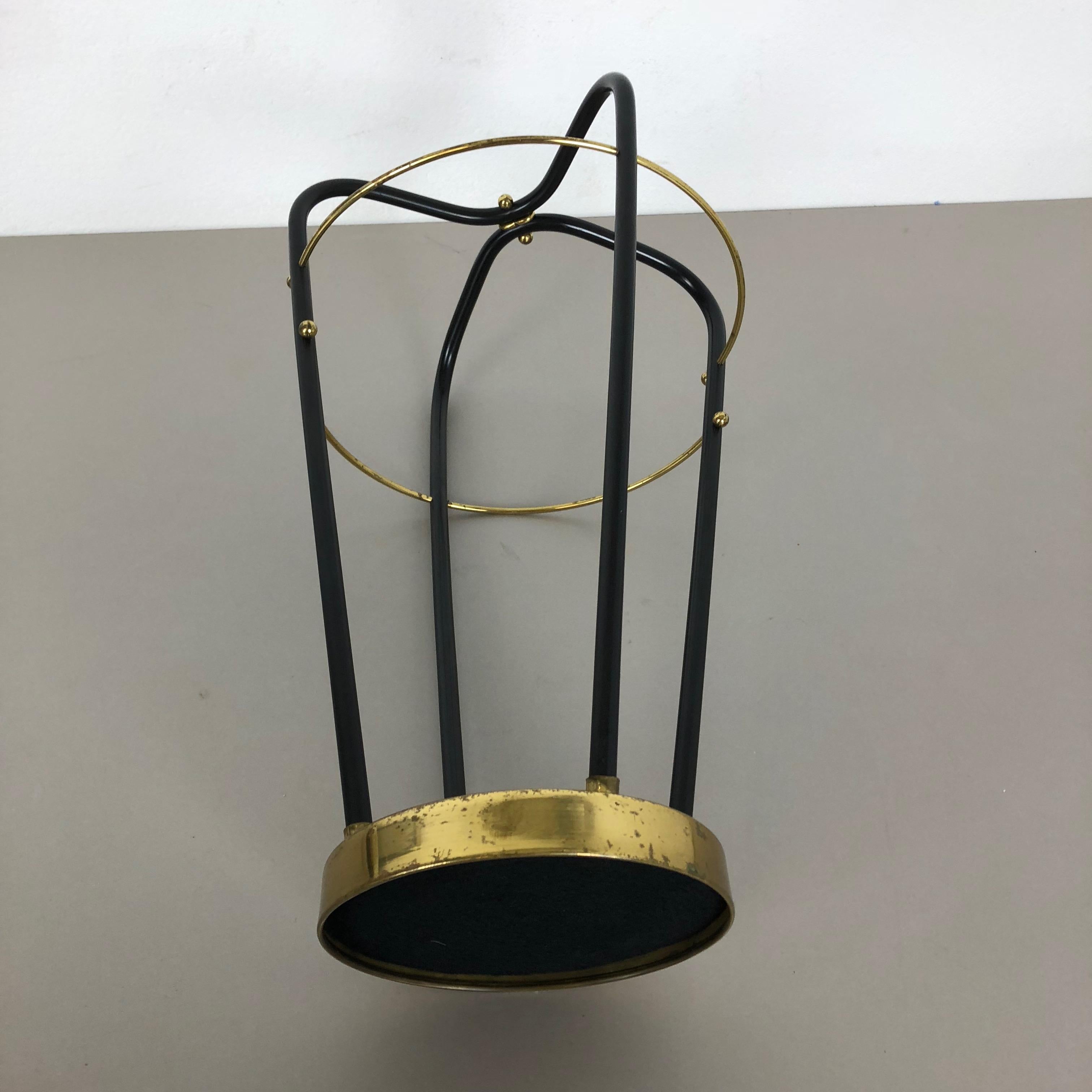 Midcentury Metal Brass Hollywood Regency Umbrella Stand, Germany, 1950s For Sale 8