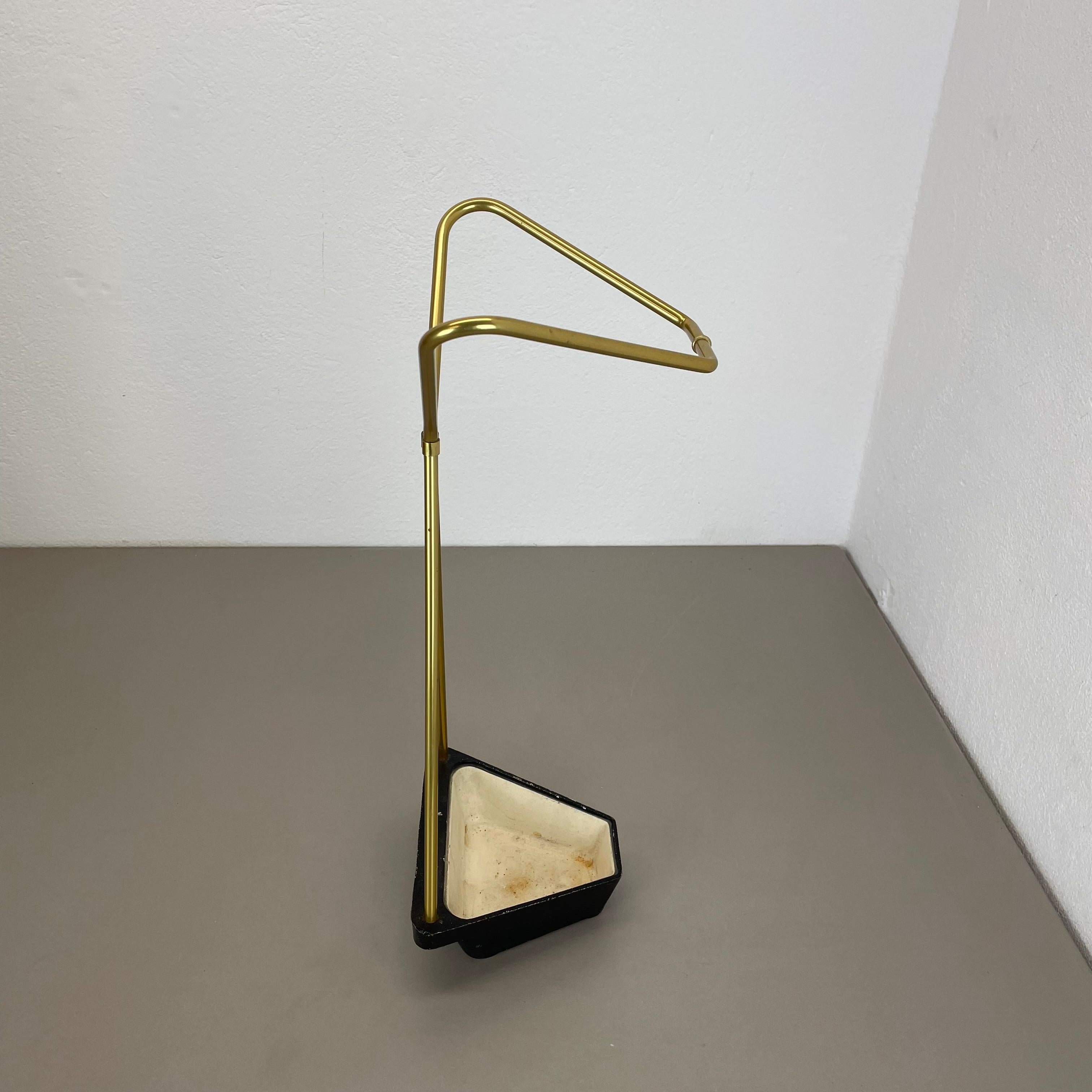 Bauhaus Midcentury Metal Brass Hollywood Regency Umbrella Stand, Germany, 1950s, Nr. 3 For Sale