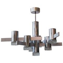 Midcentury Metal Ceiling Lamp Designed by Cubic Sciolari-Roma