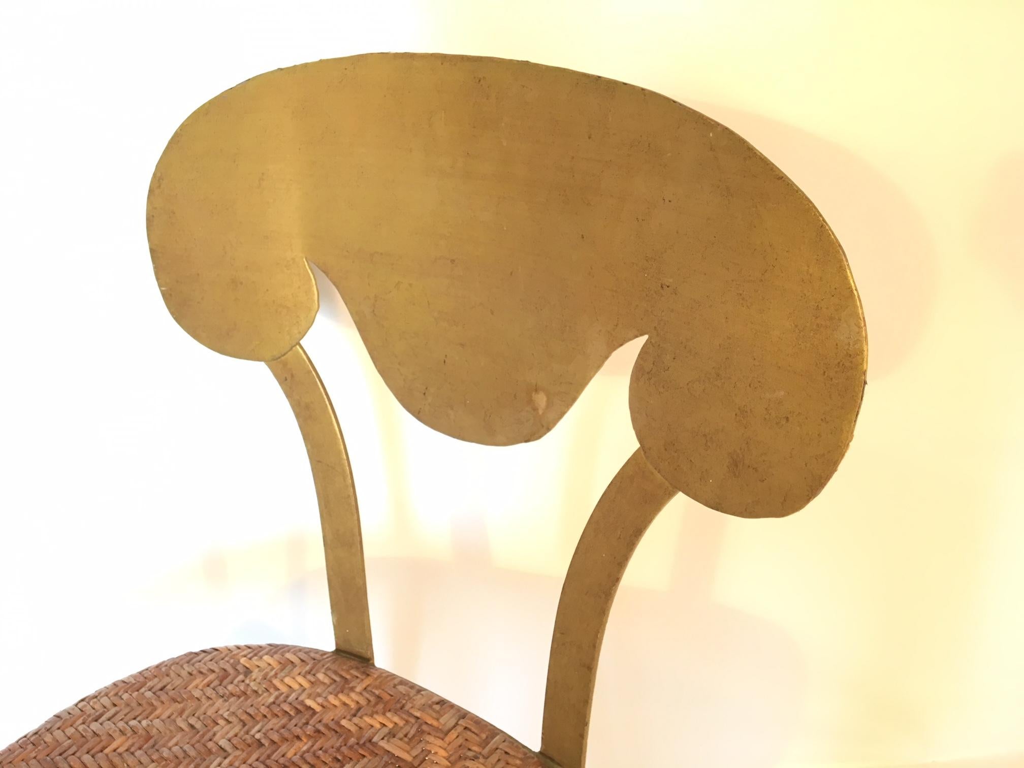 Mid-20th Century Midcentury Metal Gold Gilt Vanity Stool