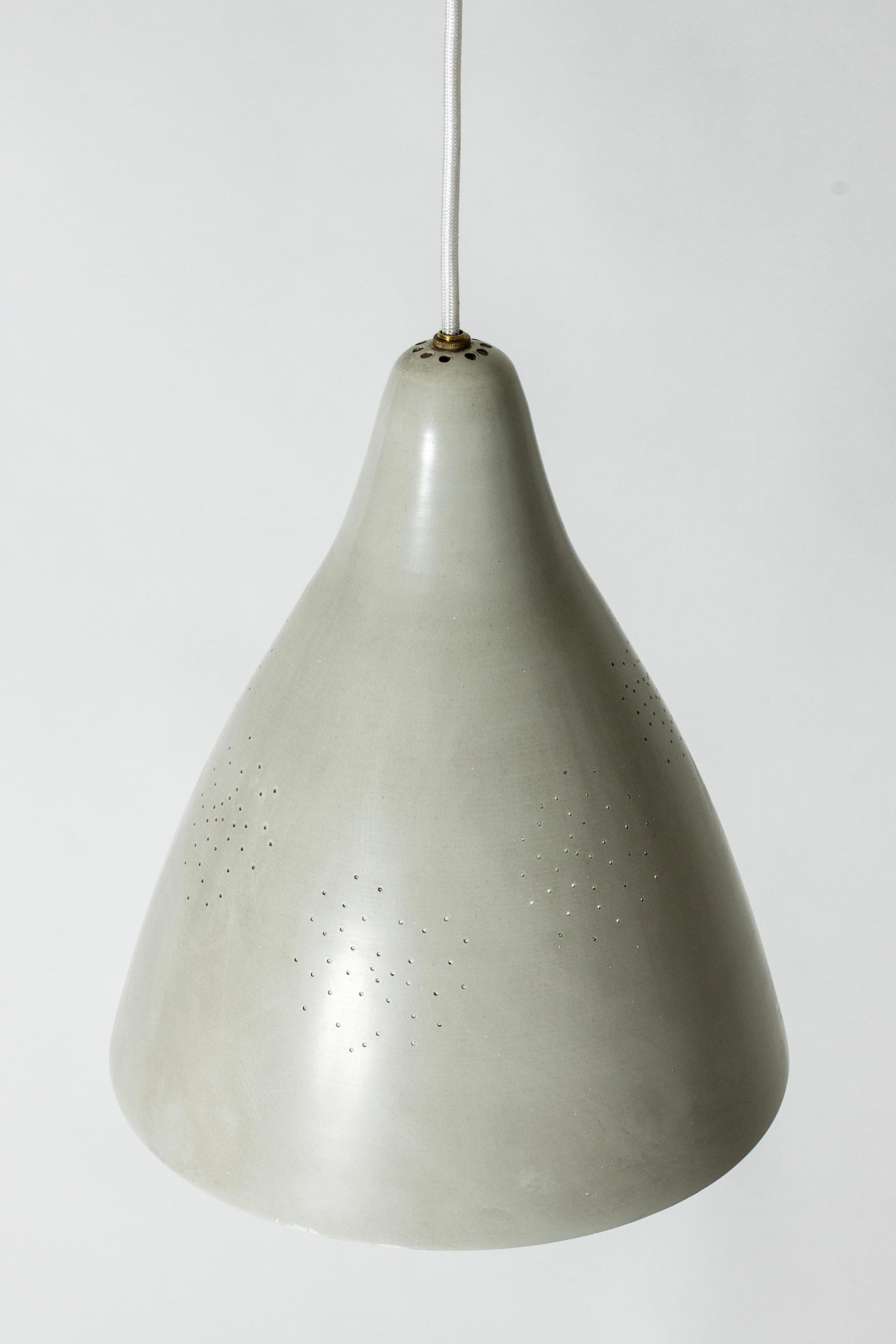 Scandinavian Modern Midcentury Metal Pendant Lamp by Lisa Johansson-Pape, Orno, Finland, 1950s For Sale