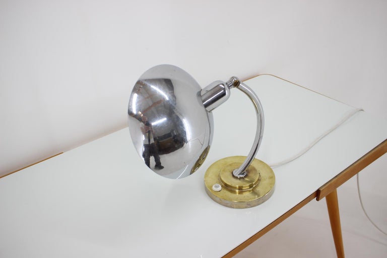 Midcentury Metal Table Lamp, 1950s In Good Condition For Sale In Praha, CZ