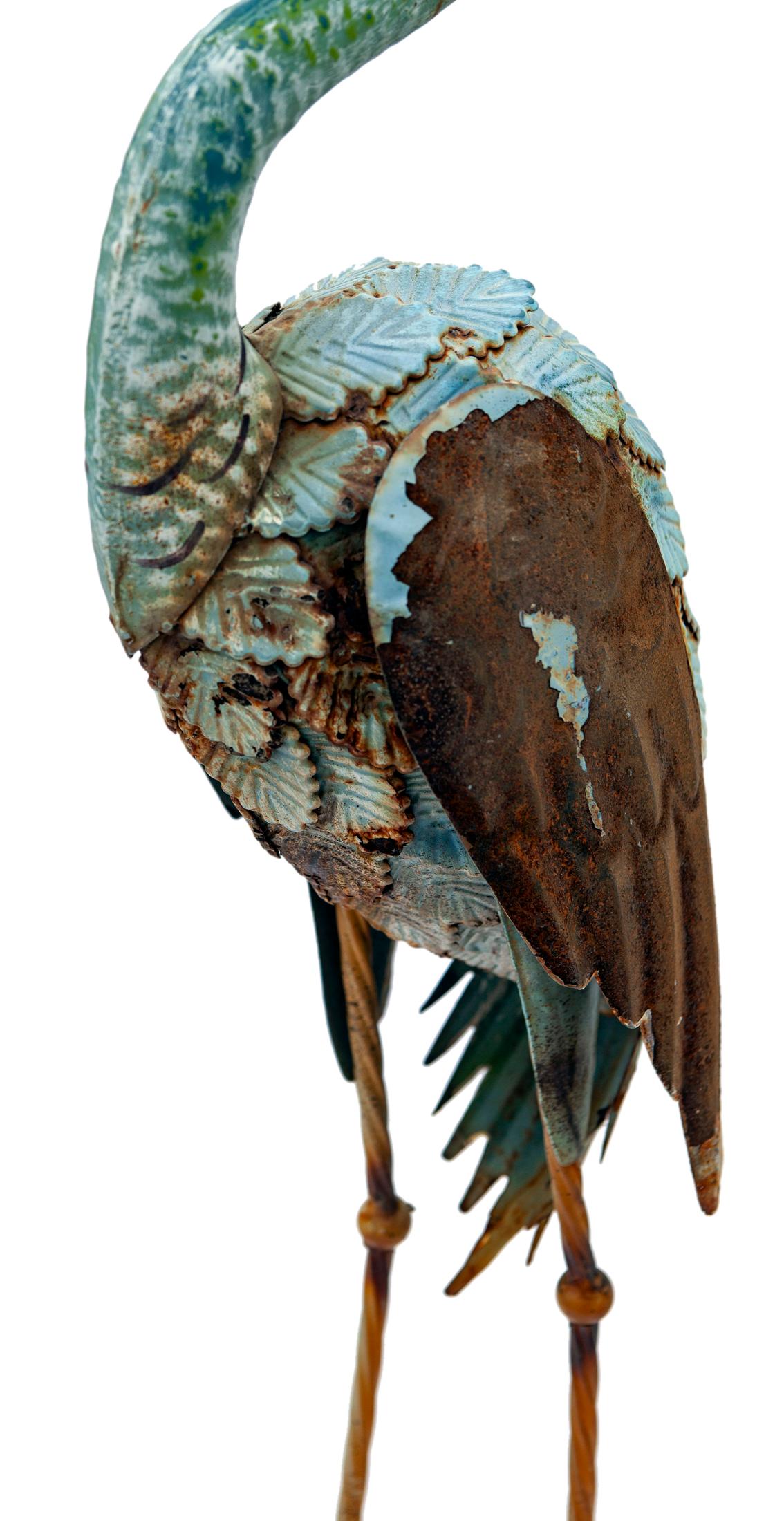 Midcentury Metal Yard Bird In Distressed Condition In Malibu, CA
