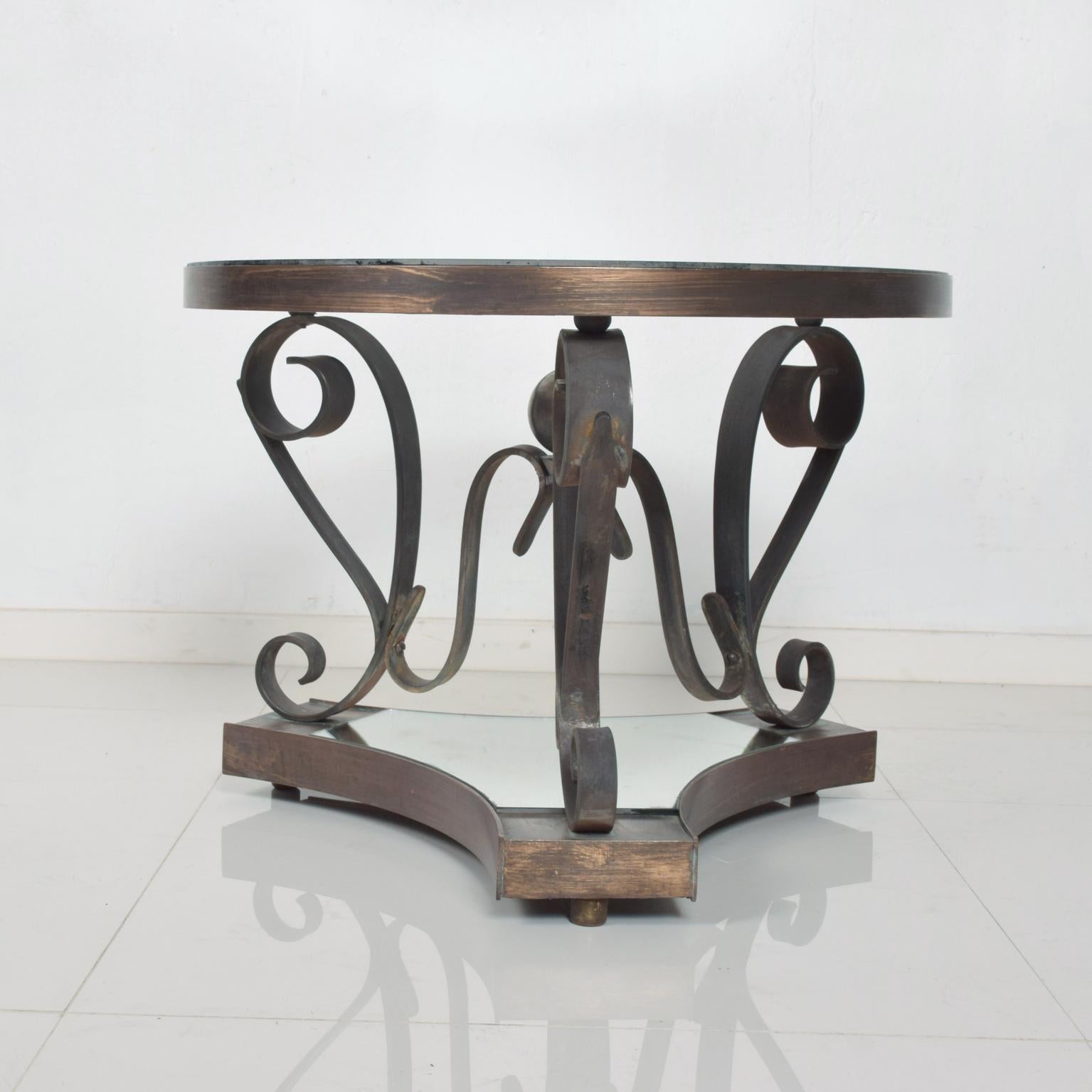 1950s Mexican Modernism Bronze and Iron Side Tables Arturo Pani In Good Condition In Chula Vista, CA