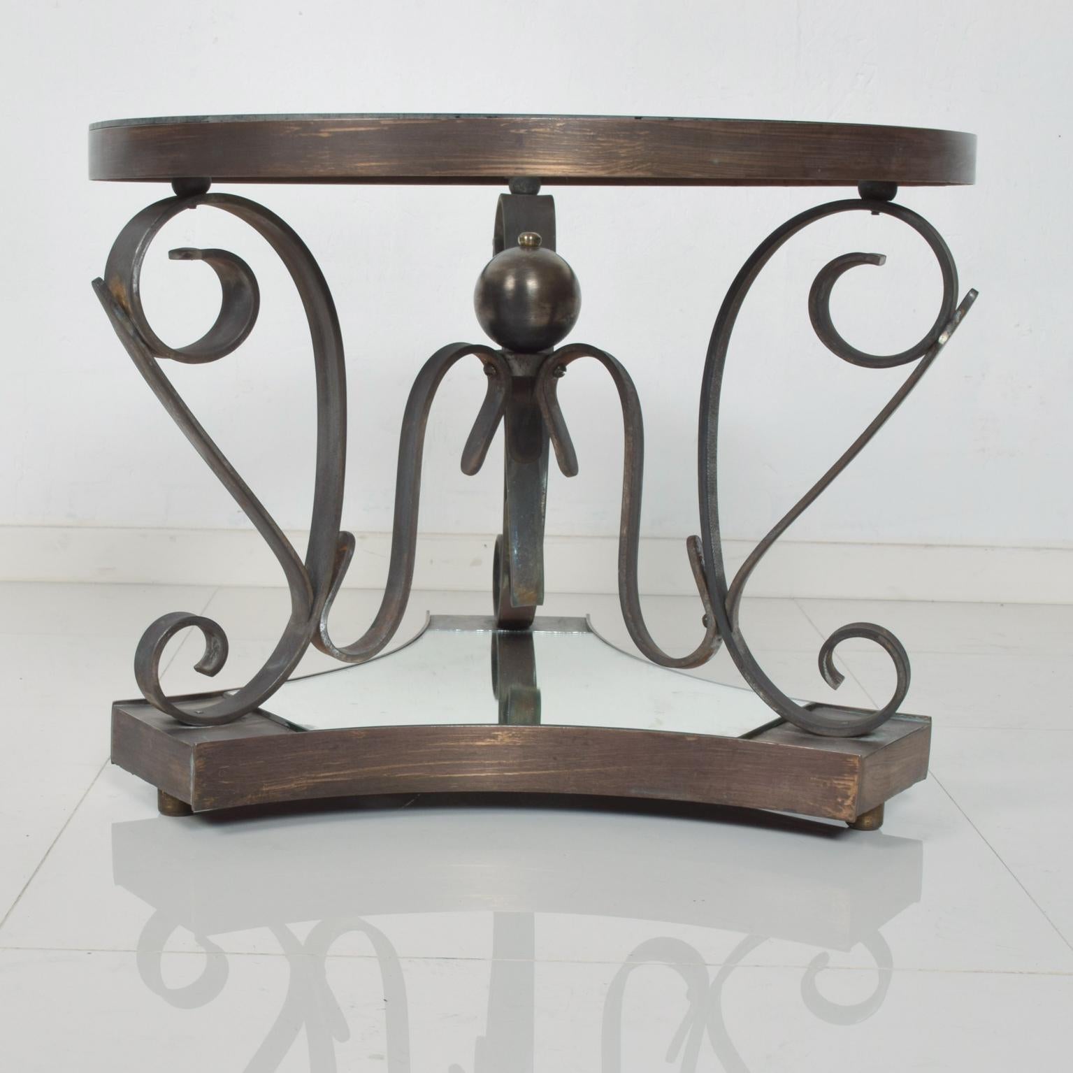 Mid-20th Century 1950s Mexican Modernism Bronze and Iron Side Tables Arturo Pani