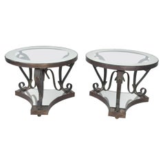 1950s Mexican Modernism Bronze and Iron Side Tables Arturo Pani