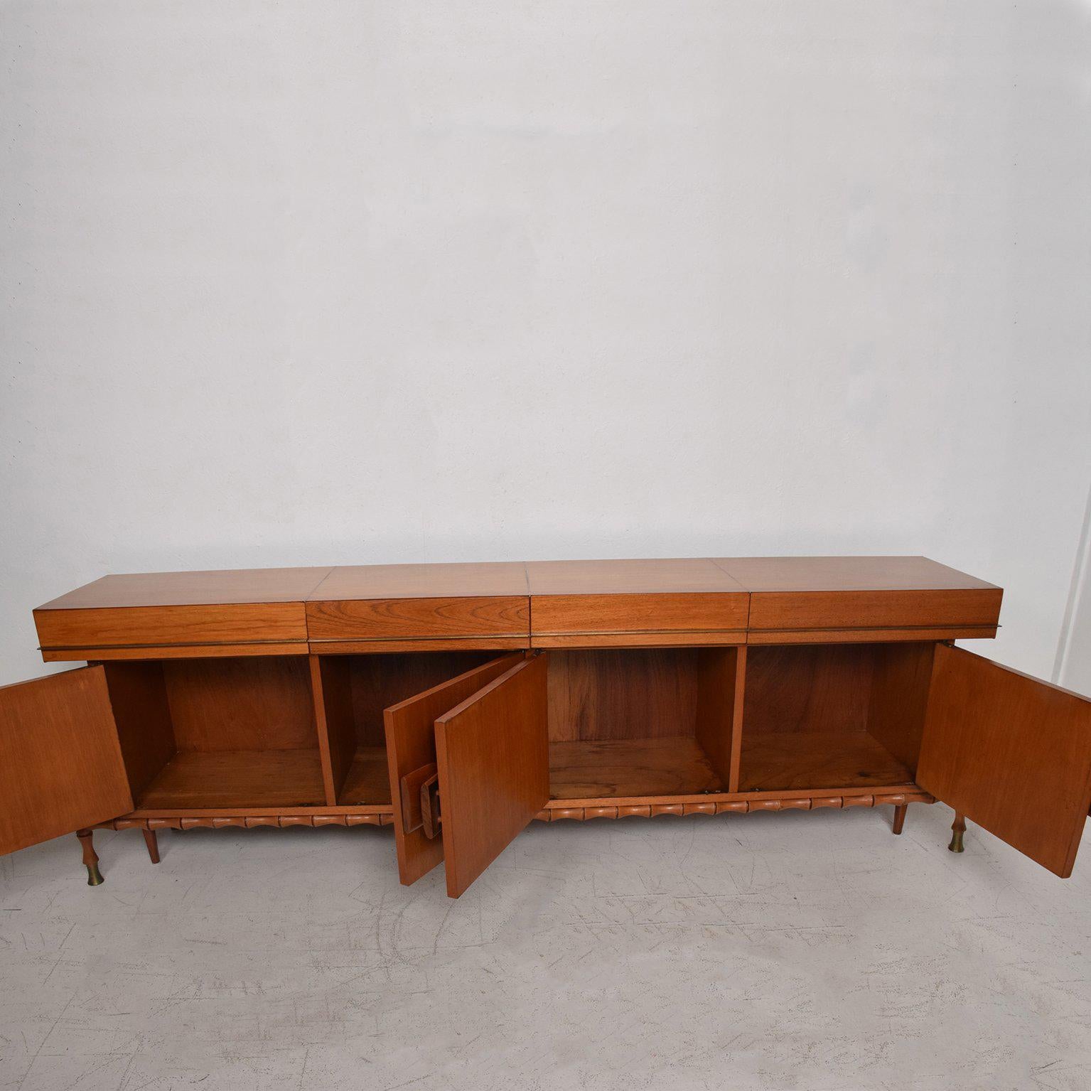 Midcentury Mexican Modernist Floating Bamboo Credenza, Frank Kyle, 1960s 1