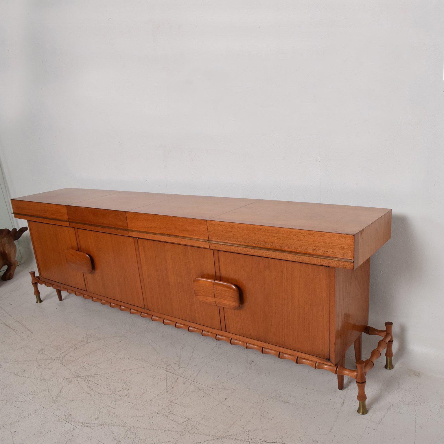 Midcentury Mexican Modernist Floating Bamboo Credenza, Frank Kyle, 1960s 3