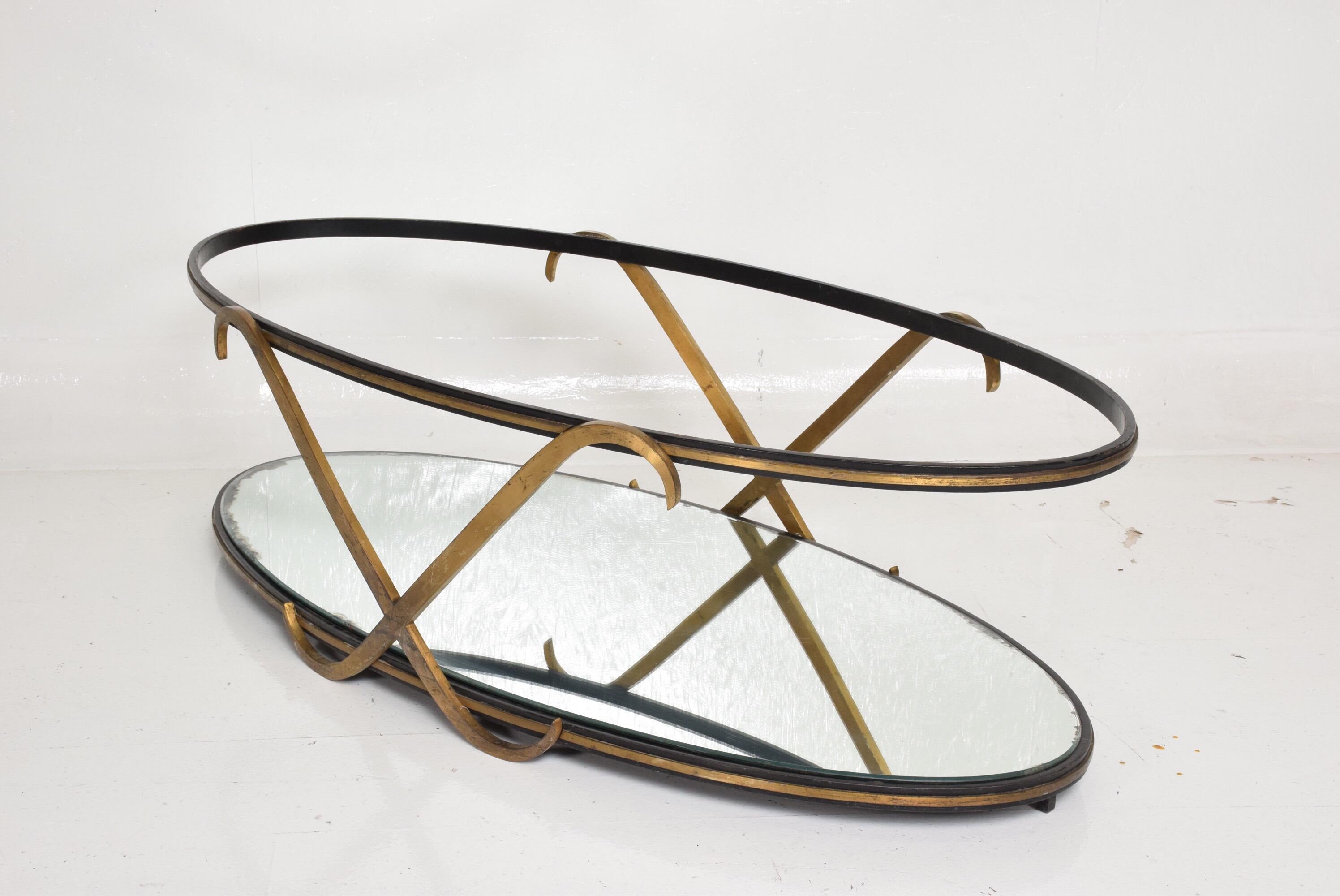 Painted Midcentury Mexican Modernist Oval Coffee Table after Arturo Pani