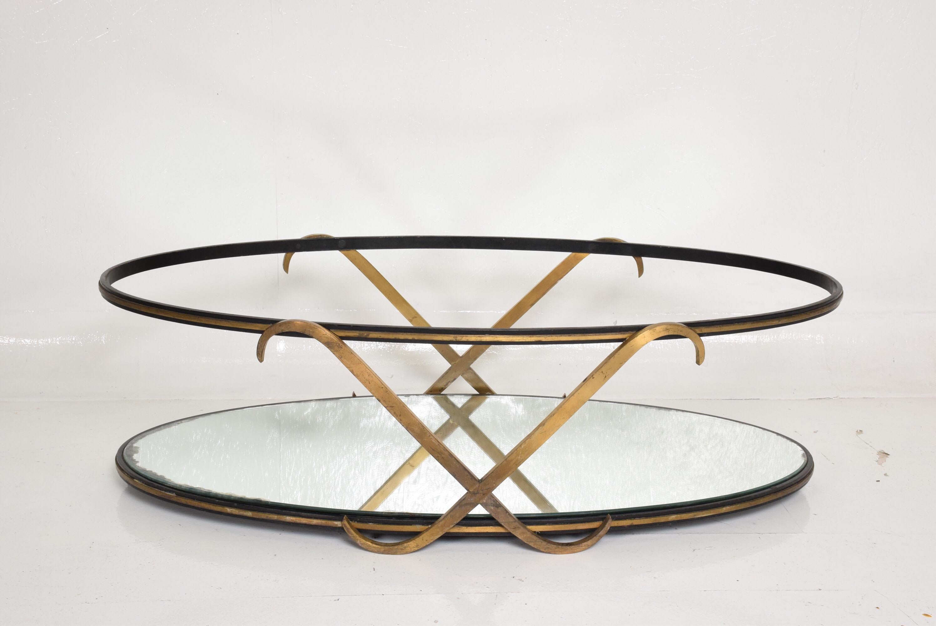 Midcentury Mexican Modernist Oval Coffee Table after Arturo Pani In Good Condition In Chula Vista, CA