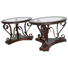 Midcentury Mexican Modernist Pair of Side Tables by Arturo Pani, Sculptural Rou