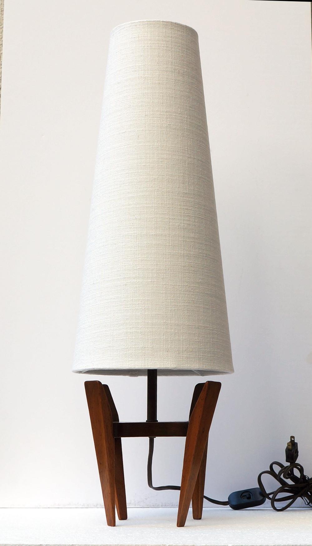Fabric Midcentury Mexican Modernist Table Lamp 'Set'