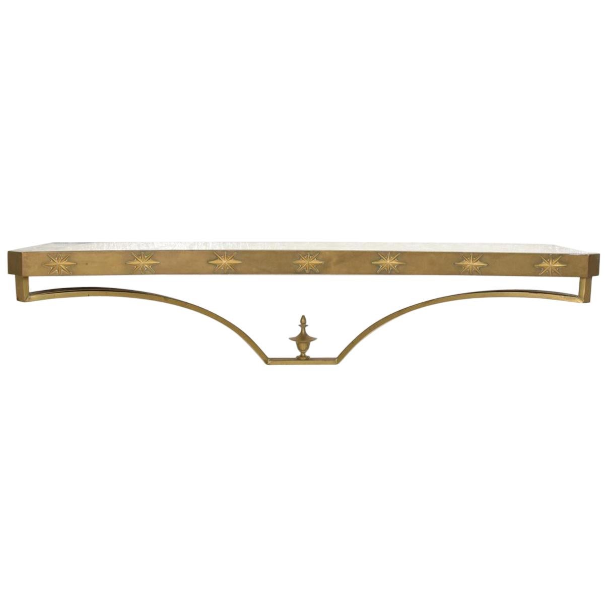 Midcentury Mexican Modernist Wall Console Table Star Brass Arturo Pani