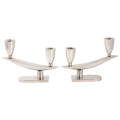 Midcentury Mexican Sterling Silver Candlesticks