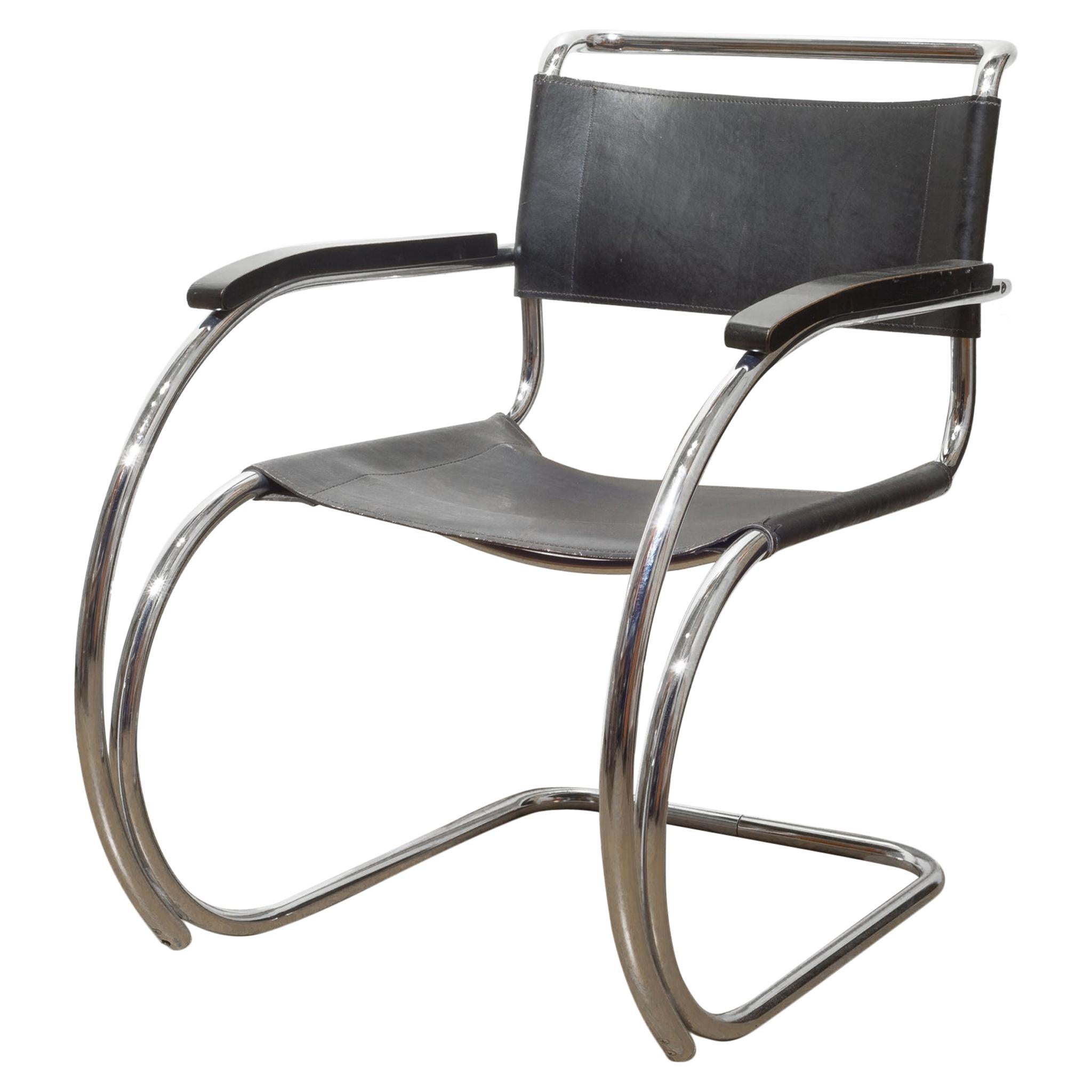 Midcentury Mies van der Rohe MR Armchair, circa 1970s