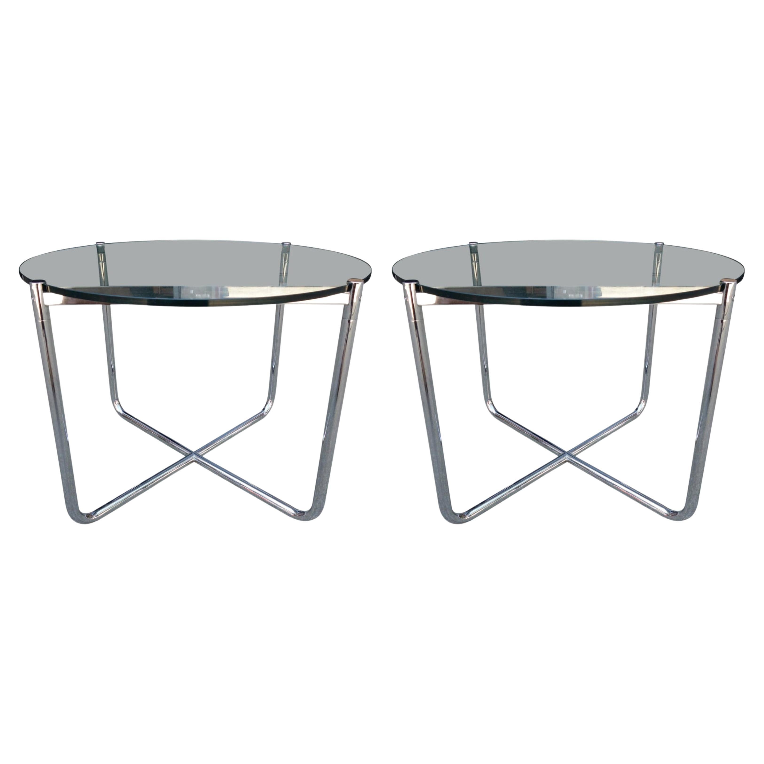 Mid-Century Mies Van Der Rohe Mr Side Tables, 'Pair'