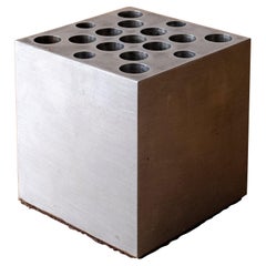 Midcentury Milled Solid Steel Pencil Holder, 1950s