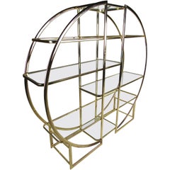 Midcentury Brass Etagere or Vitrine