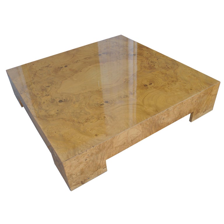 Midcentury Milo Baughman Burled Coffee Table At 1stdibs