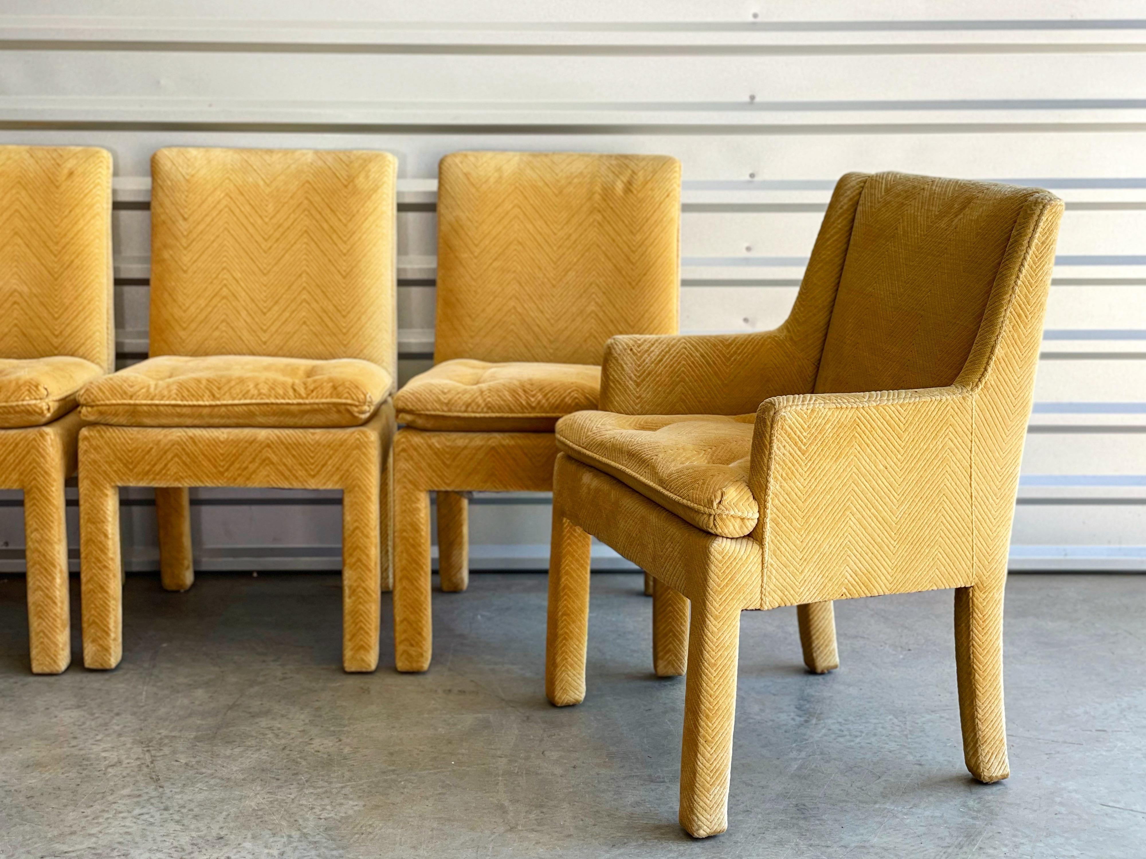 Mid-Century Modern Midcentury Milo Baughman Parsons Dining Chairs for Thayer Coggin, Set of Six