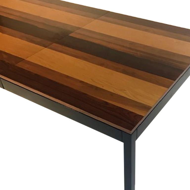 Stylish Milo Baughman for Directional tri-wood dining table with one 20