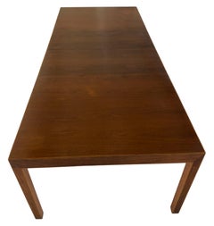 Midcentury Milo Baughman Walnut Expandable Parsons Dining Table with '2' Leaves