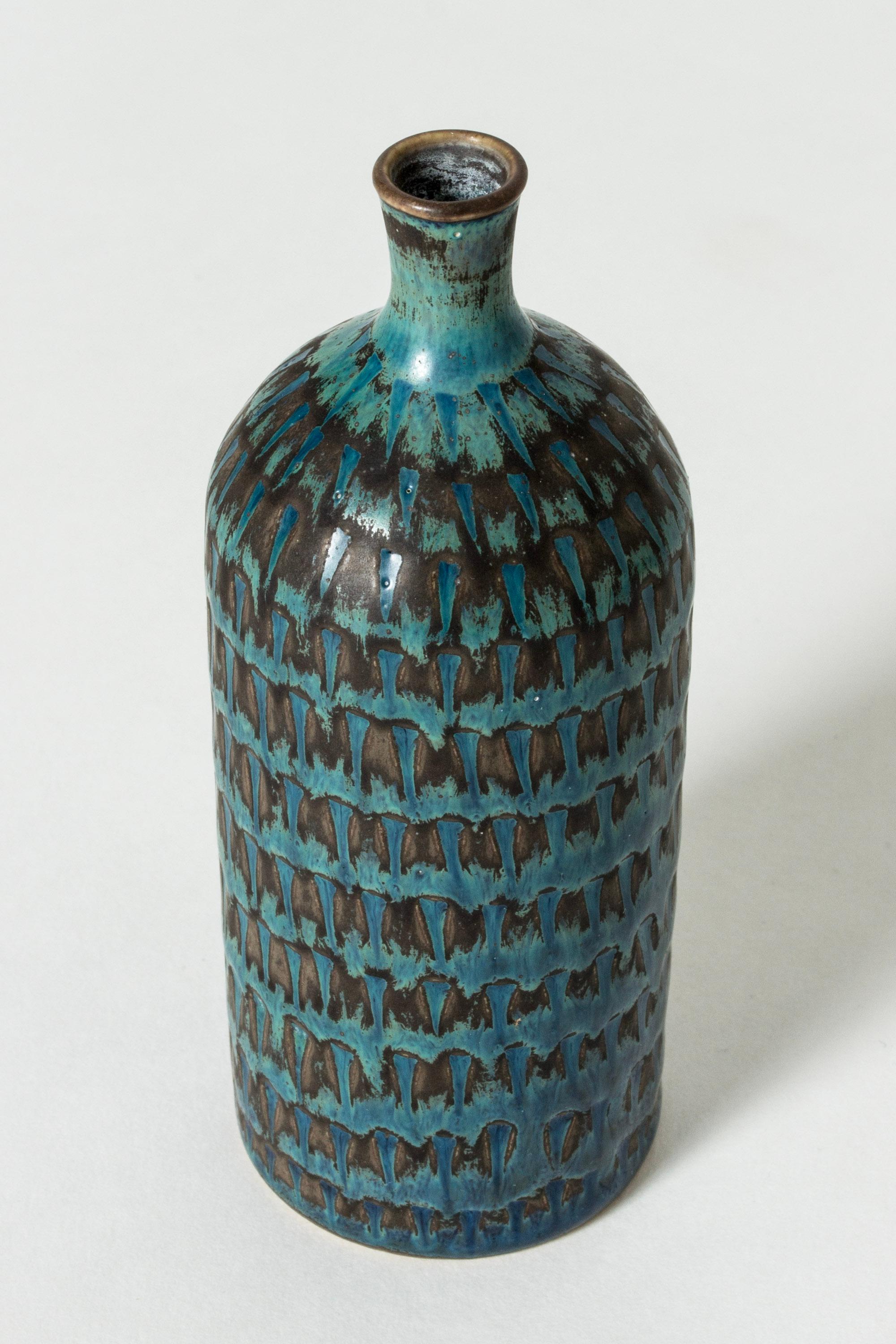Scandinavian Modern Midcentury Miniature Stoneware Vase by Stig Lindberg, Gustavsberg, Sweden, 1950s