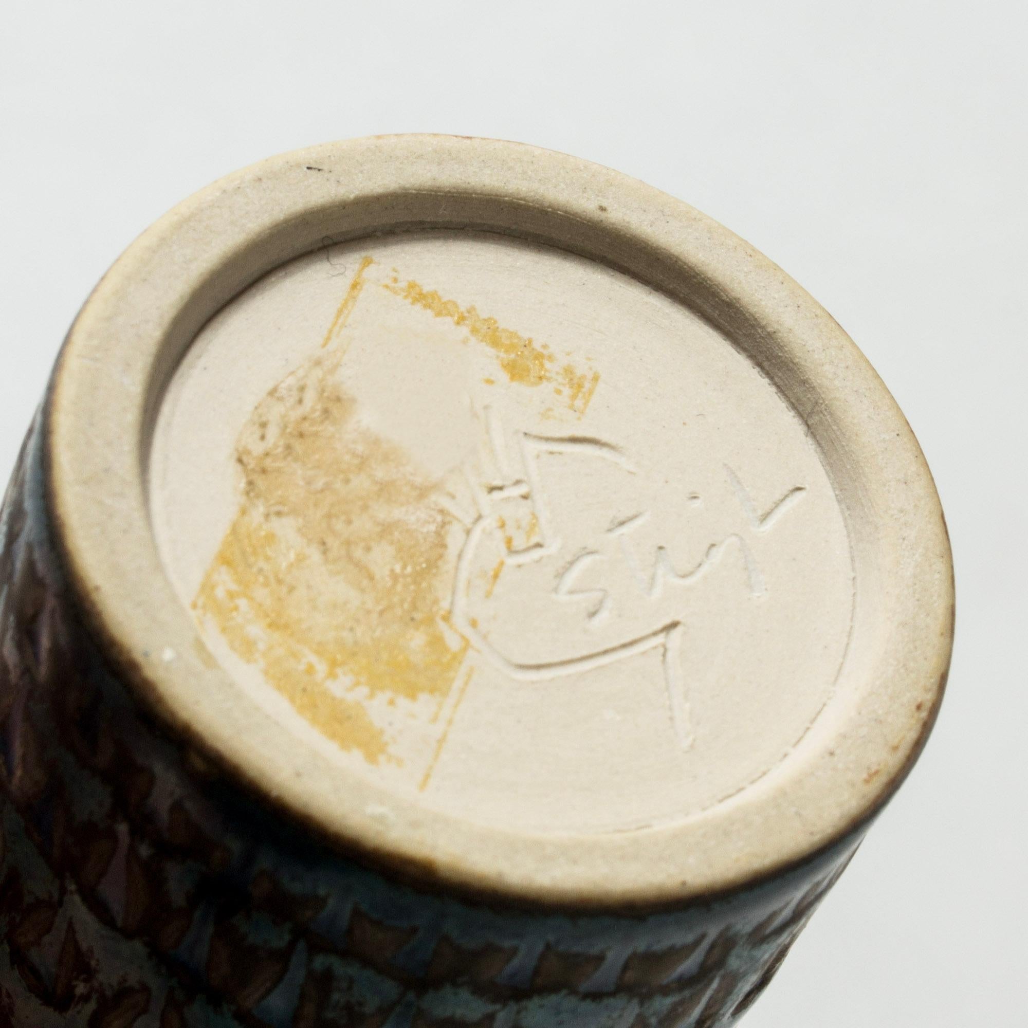 Mid-20th Century Midcentury Miniature Stoneware Vase by Stig Lindberg, Gustavsberg, Sweden, 1950s