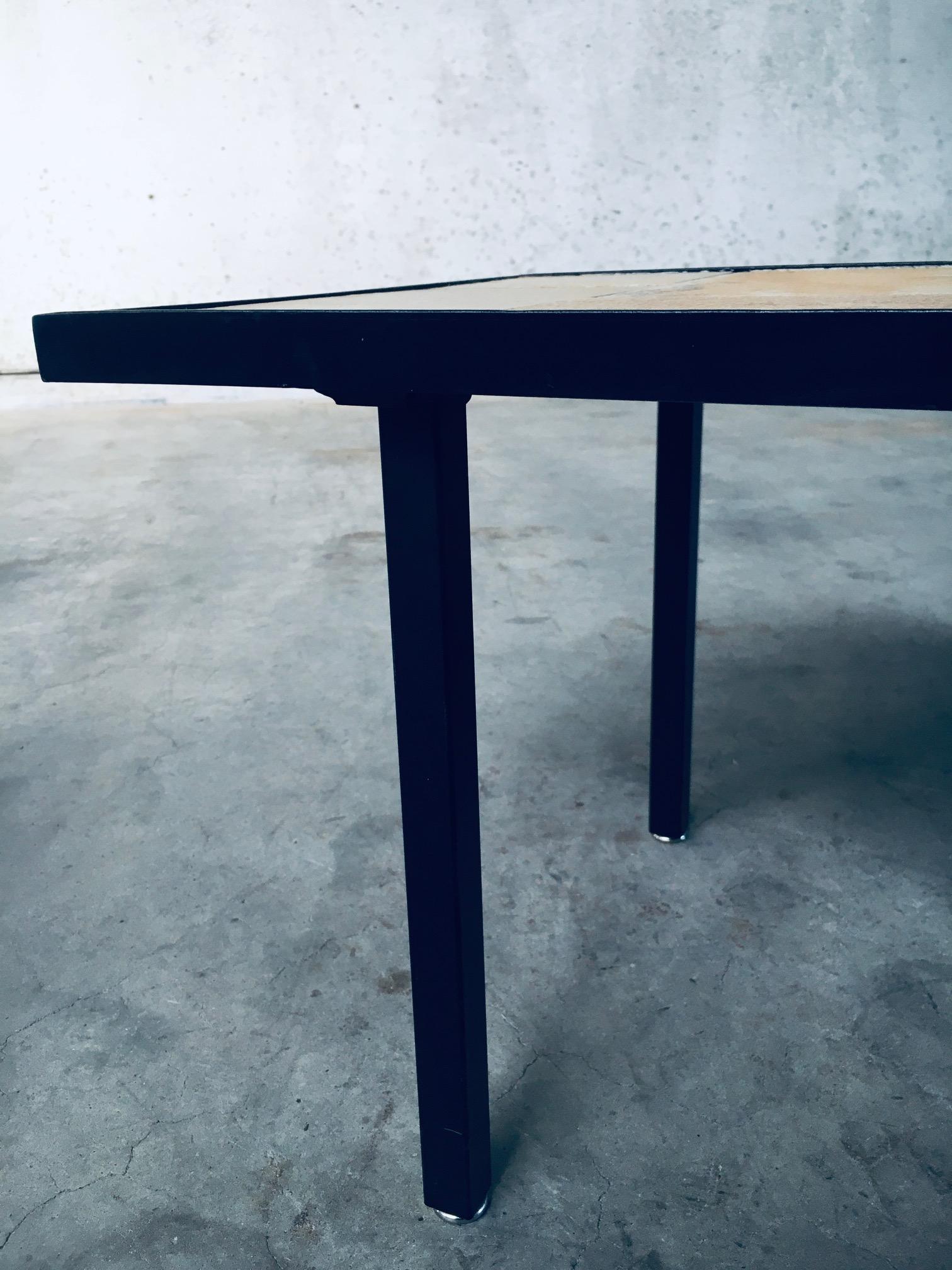 Midcentury Minimalist Design Ceramic Tile Coffee Table, France 1960's For Sale 12