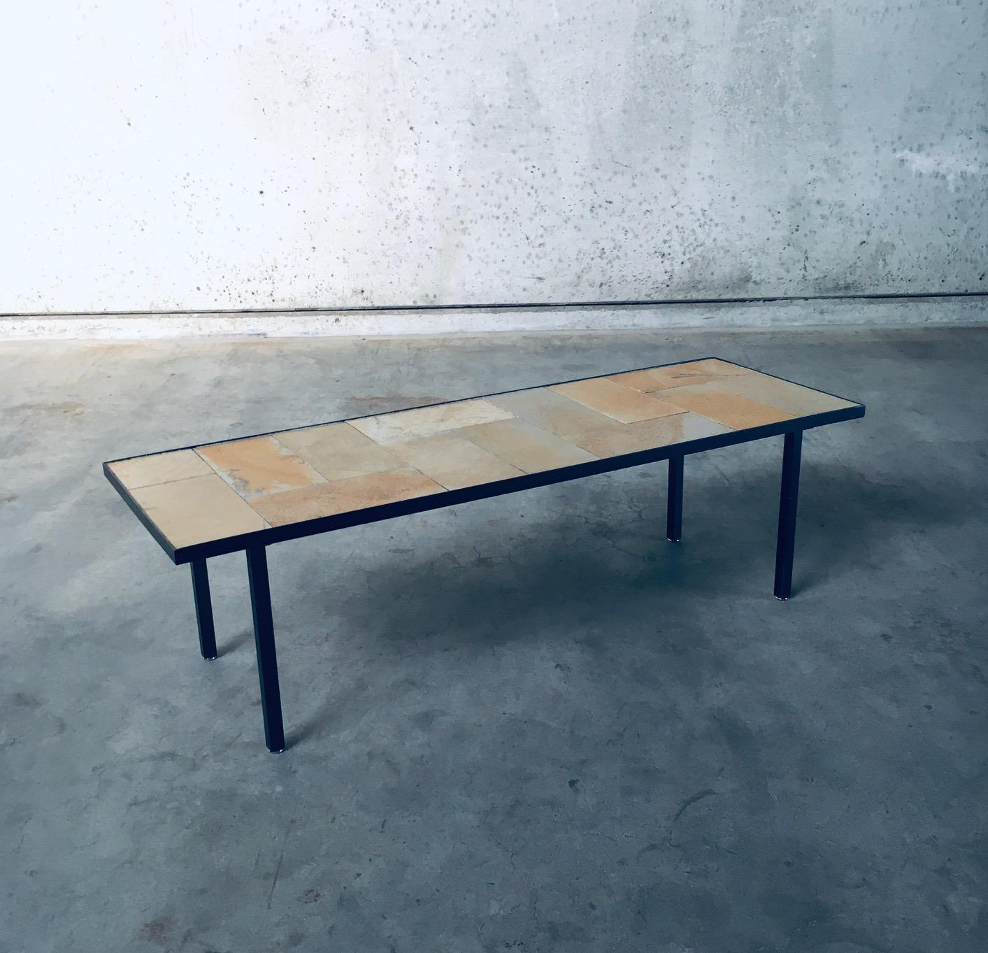 Mid-Century Modern Midcentury Minimalist Design Ceramic Tile Coffee Table, France 1960's For Sale