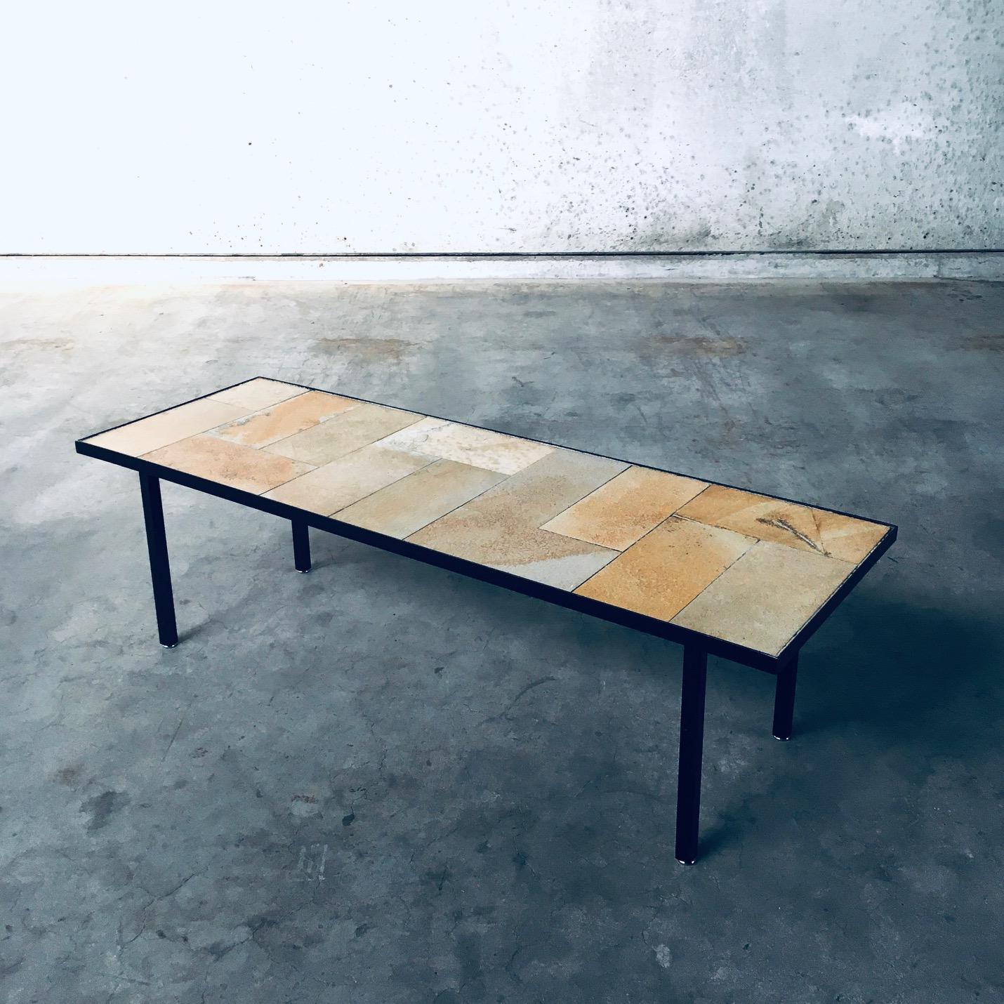 Midcentury Minimalist Design Ceramic Tile Coffee Table, France 1960's For Sale 1