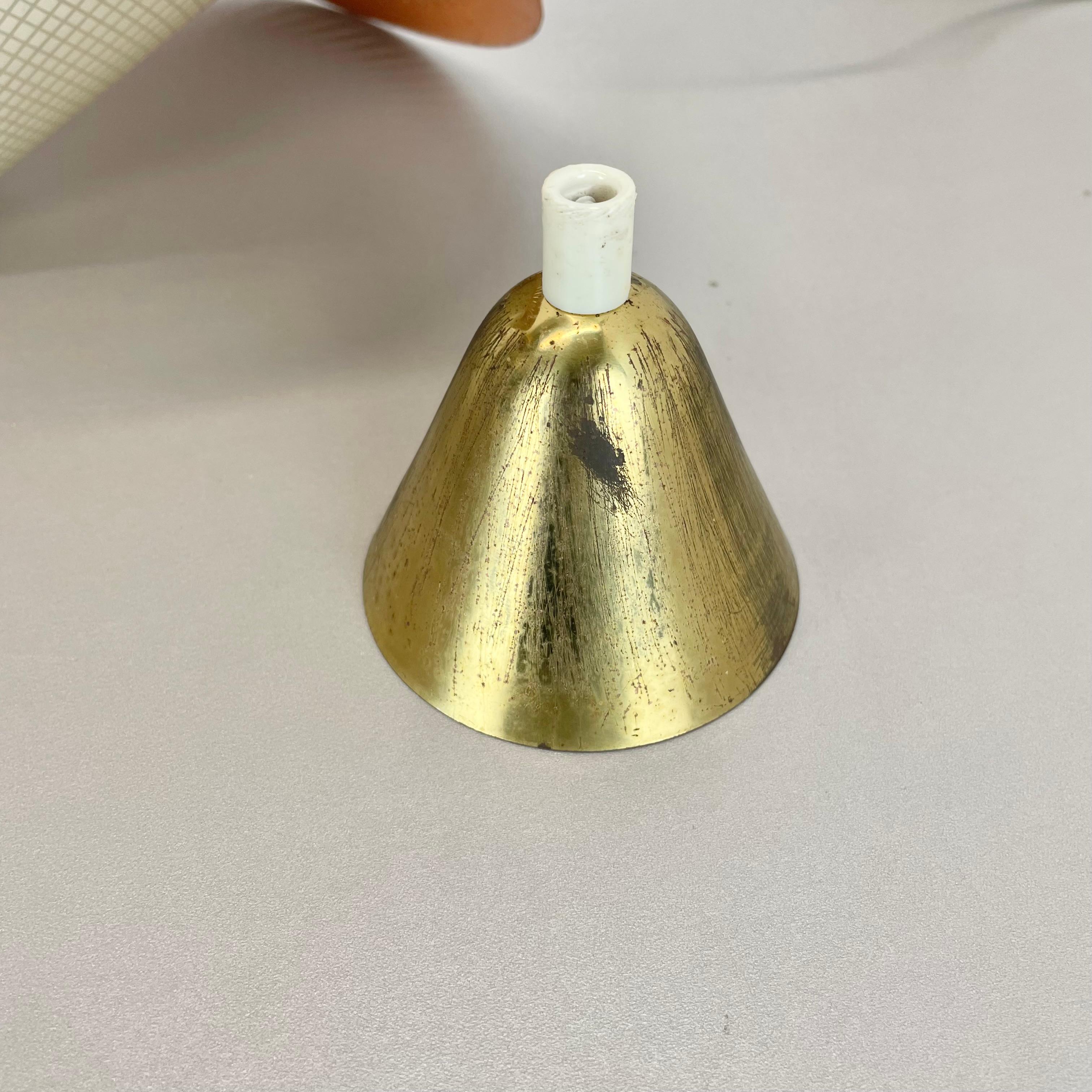 Midcentury minimalist Stilnovo Style Brass and Metal Hanging Light, Italy 1950 For Sale 1