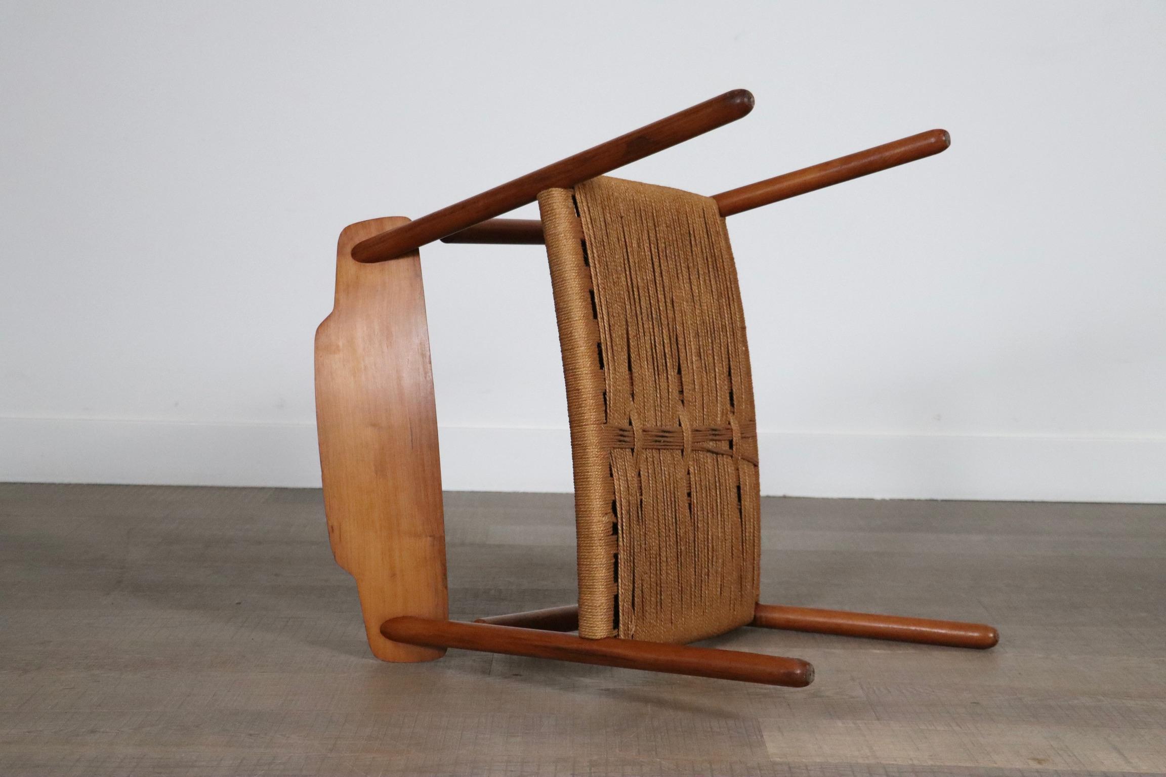 Midcentury Minimalistic Easy Chair In Oak And Papercord, Finland 1950s For Sale 8