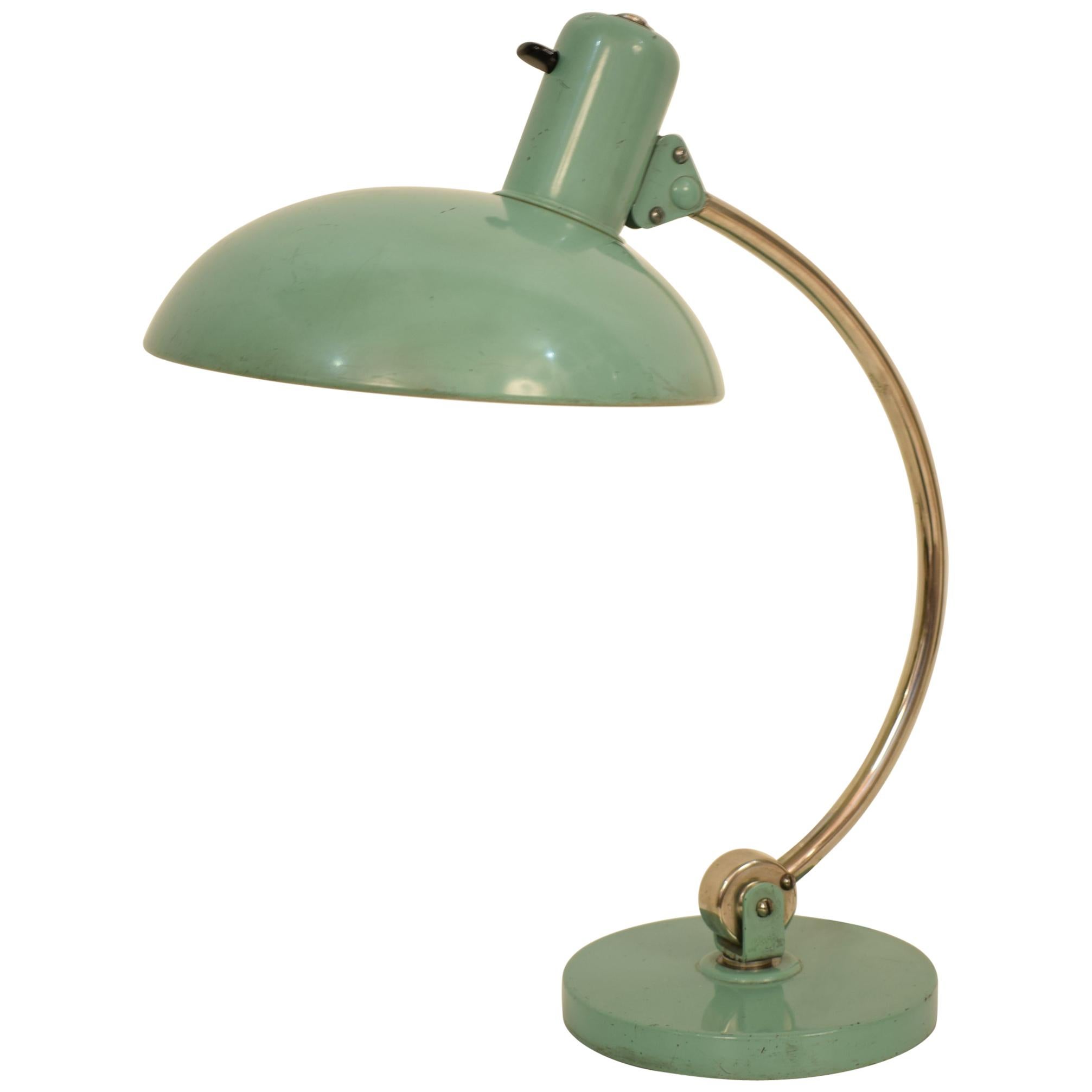 Midcentury Mint Green Table Lamp by Kaiser Idell, circa 1960