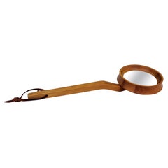 Midcentury Mirror/Hand Mirror in Pine Sweden 1970s