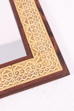 Spiegel aus der Mitte des Jahrhunderts aus Palisanderholz mit Kacheln von Quistgaard, hergestellt in Dänemark